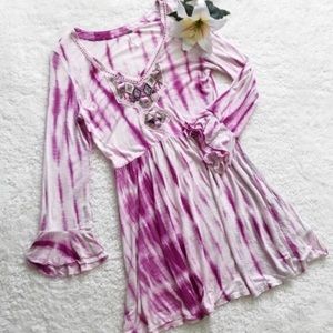Free people tie dye beaded tunic